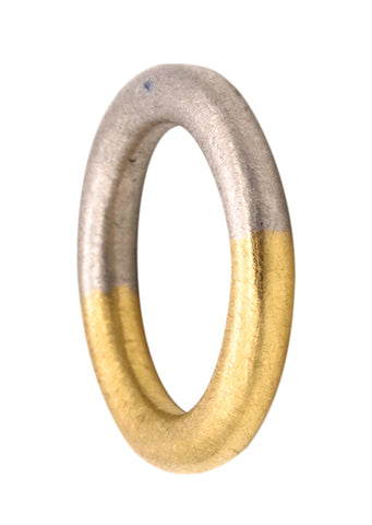 *Germany Bauhaus modernism geometric modern ring in solid 18 kt yellow gold and .950 platinum