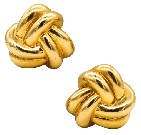 Van Cleef Arpels 1970 Vintage Knots Clips-On Earrings In Solid 18Kt Yellow Gold