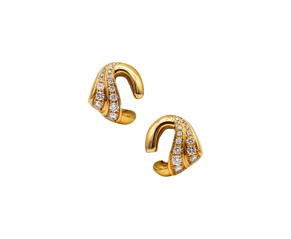 -Bvlgari Roma Clips Earrings In 18Kt Yellow Gold With 1.76 Cts In VS Diamonds