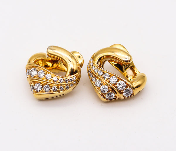 -Bvlgari Roma Clips Earrings In 18Kt Yellow Gold With 1.76 Cts In VS Diamonds