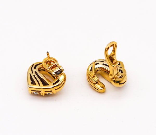 -Bvlgari Roma Clips Earrings In 18Kt Yellow Gold With 1.76 Cts In VS Diamonds