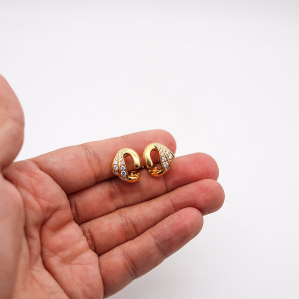 -Bvlgari Roma Clips Earrings In 18Kt Yellow Gold With 1.76 Cts In VS Diamonds