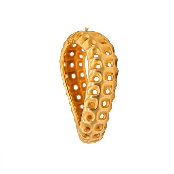 Angela Cummings Studios 1987 New York Rare Honeycombs Bracelet In Solid 18Kt Yellow Gold