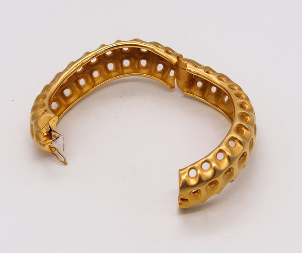 Angela Cummings Studios 1987 New York Rare Honeycombs Bracelet In Solid 18Kt Yellow Gold