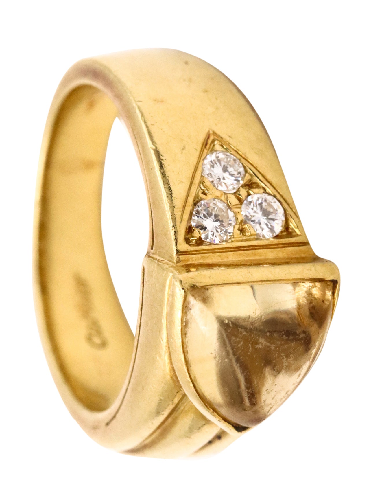 Cartier Vintage Ring In 18Kt Gold With 1.78 Ctw In VS Diamonds And Citrine