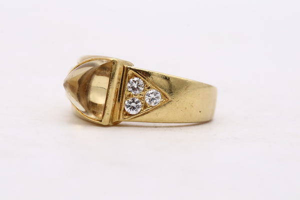 Cartier Vintage Ring In 18Kt Gold With 1.78 Ctw In VS Diamonds And Citrine