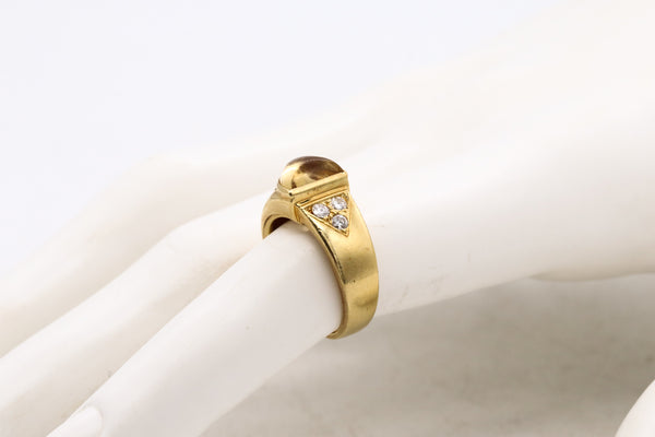 Cartier Vintage Ring In 18Kt Gold With 1.78 Ctw In VS Diamonds And Citrine