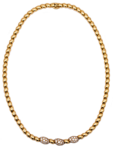 VAN CLEEF & ARPELS PARIS 18 KT GOLD NECKLACE WITH 1.62 Ctw IN VS DIAMONDS