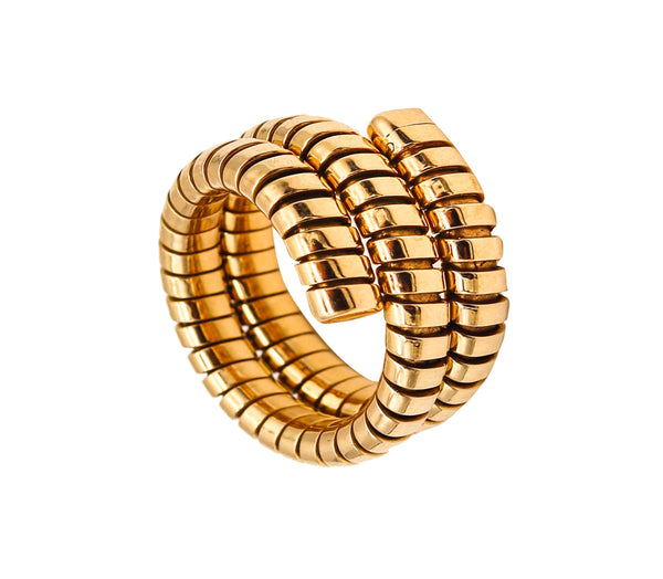 -Bvlgari Roma Iconic Tubogas Serpenti Flexible Ring In 18Kt Yellow Gold