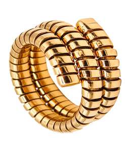 -Bvlgari Roma Iconic Tubogas Serpenti Flexible Ring In 18Kt Yellow Gold