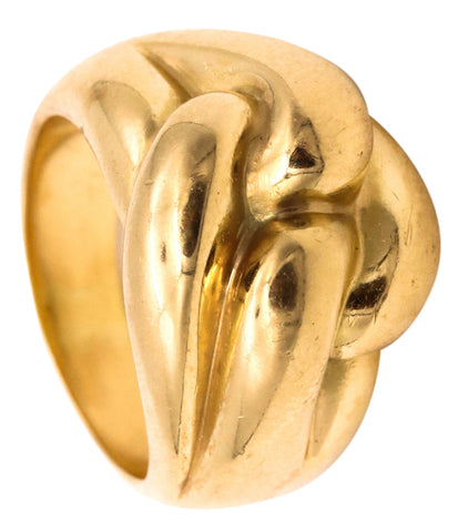 *Bvlgari Milan rare 18 kt yellow gold Hercules knots cocktail ring