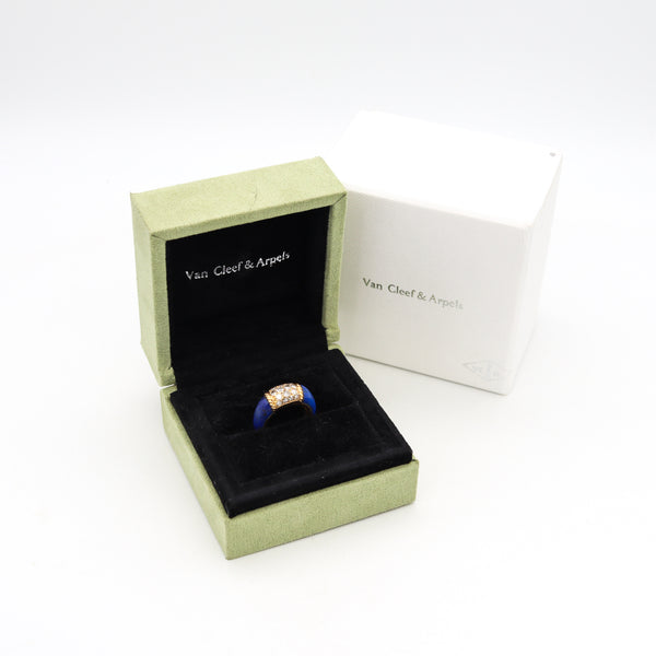 Van Cleef & Arpels 1960 Paris Philippines Lapis Lazuli Ring In 18Kt Yellow Gold With VS Diamonds