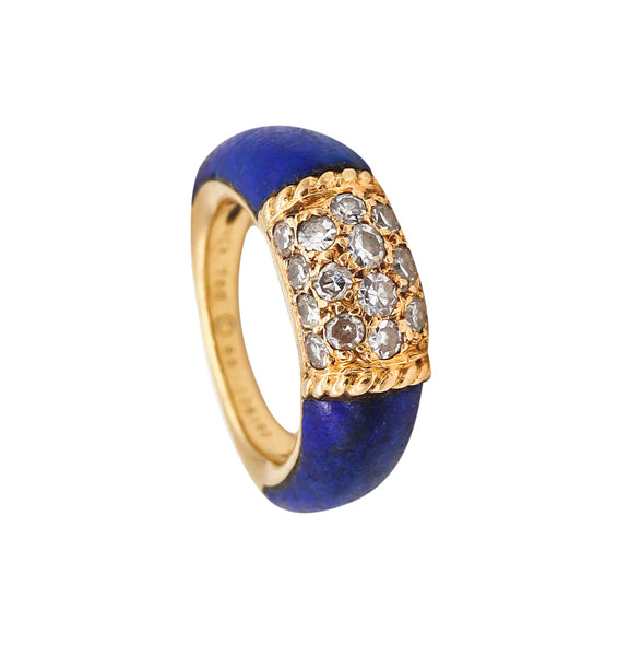 Van Cleef & Arpels 1960 Paris Philippines Lapis Lazuli Ring In 18Kt Yellow Gold With VS Diamonds