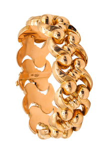 -Italy Milano 1938 Art Deco Retro Links Bracelet In 18Kt Yellow Gold