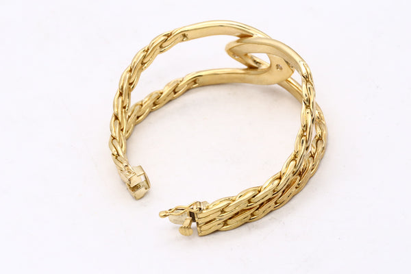 Cartier Paris Double C Bracelet In Solid 18Kt Yellow Gold With VS Round Diamonds