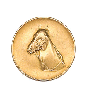 -Cartier 1970 Head Or Tail Horse Coin In Solid 14Kt Yellow Gold