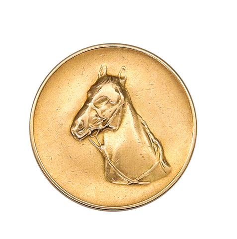 -Cartier 1970 Head Or Tail Horse Coin In Solid 14Kt Yellow Gold