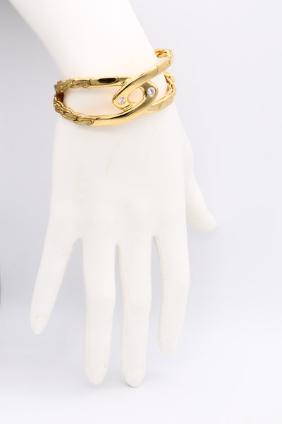 Cartier Paris Double C Bracelet In Solid 18Kt Yellow Gold With VS Round Diamonds