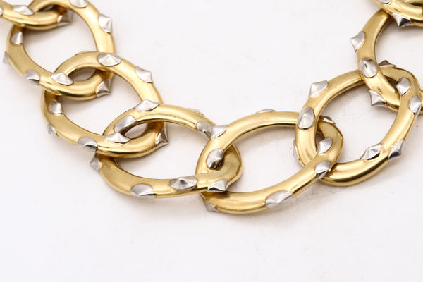 ANGELA CUMMINGS 1984 NEW YORK SPIKES NECKLACE IN 18 KT GOLD & PLATINUM