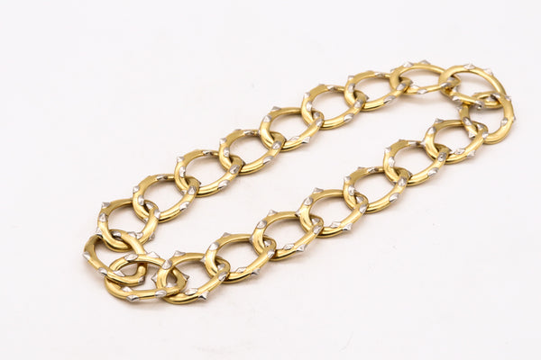 ANGELA CUMMINGS 1984 NEW YORK SPIKES NECKLACE IN 18 KT GOLD & PLATINUM