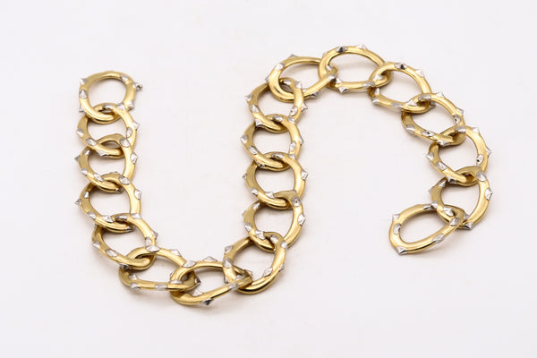 ANGELA CUMMINGS 1984 NEW YORK SPIKES NECKLACE IN 18 KT GOLD & PLATINUM