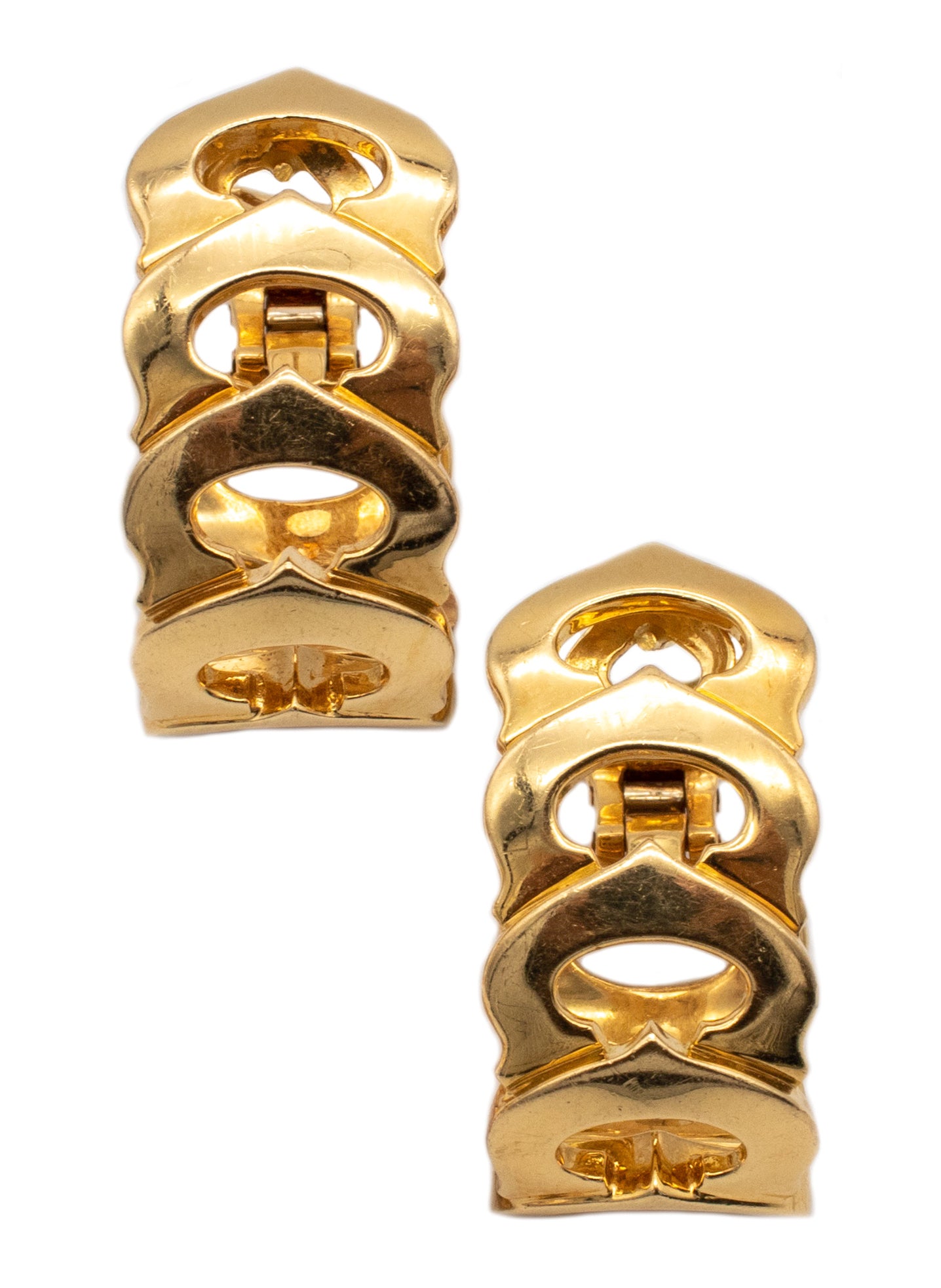 CARTIER Double C Diamond Tri-Color Gold Earrings at 1stDibs | cartier tri  color earrings, cartier double c earrings