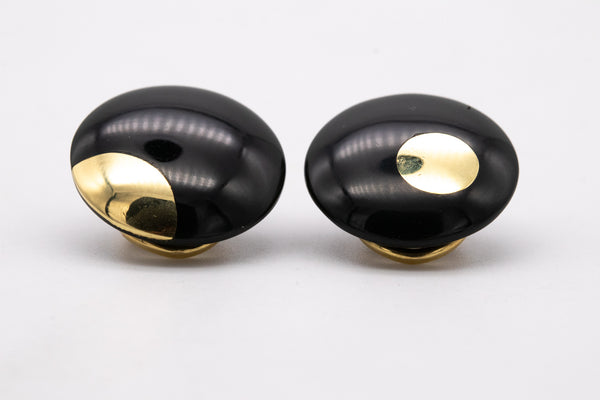 Tiffany Co 1975 Angela Cummings Rare Lentils Earrings In 18Kt Gold With Black Jade