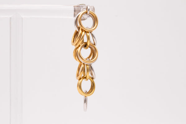 Hermes Paris 18Kt Gold Geometric Kinetic Drop Earrings With Circles Links