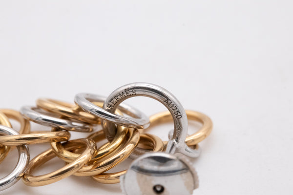 Hermes Paris 18Kt Gold Geometric Kinetic Drop Earrings With Circles Links
