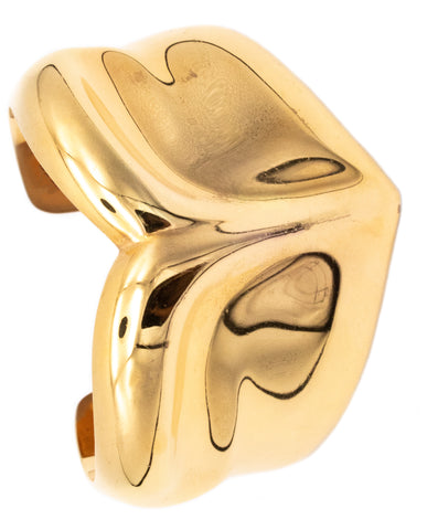 TIFFANY & CO. 1979 BY ELSA PERETTI ABSTRACT CUFF BRACELET IN 18 KT GOLD VERMEIL