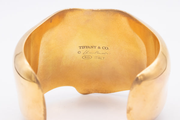 TIFFANY & CO. 1990 BY ELSA PERETTI ABSTRACT CUFF BRACELET IN 18 KT GOLD VERMEIL
