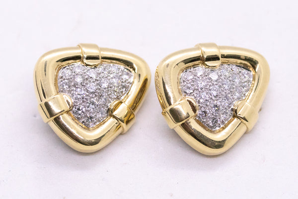 Tiffany & Co. Rare Clips Earrings In 18Kt Gold With 3.84 Ctw Of VS 1 E Diamonds