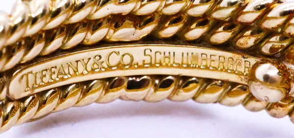 TIFFANY & Co. JEAN SCHLUMBERGER 18 KY YELLOW 4 ROPE GOLD RARE BAND RING