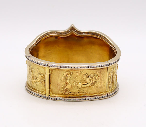 SeidenGang Rare Etruscan-Greek Revival Bracelet In 18Kt Yellow Gold With 5.94 Cts In Diamonds