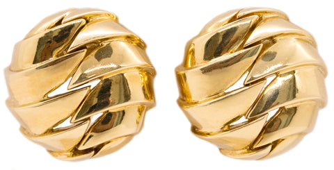 *Tiffany & Co. New York Vintage geometric bold clips-earrings in solid 18 kt yellow gold