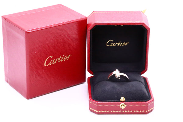 CARTIER 18 KARAT "MENOTTE" WHITE GOLD RING SIZE 60 BRAND NEW IN BOX