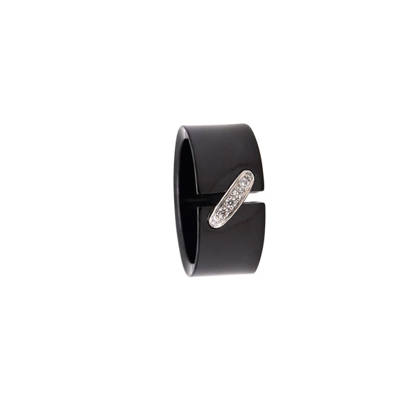 *Chaumet Paris ceramic liens ring in 18 kt white gold with VS diamonds