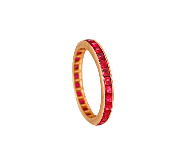 -Eternity Ring Band In 18Kt Yellow Gold With 1.80 Ctw In Red Rubies