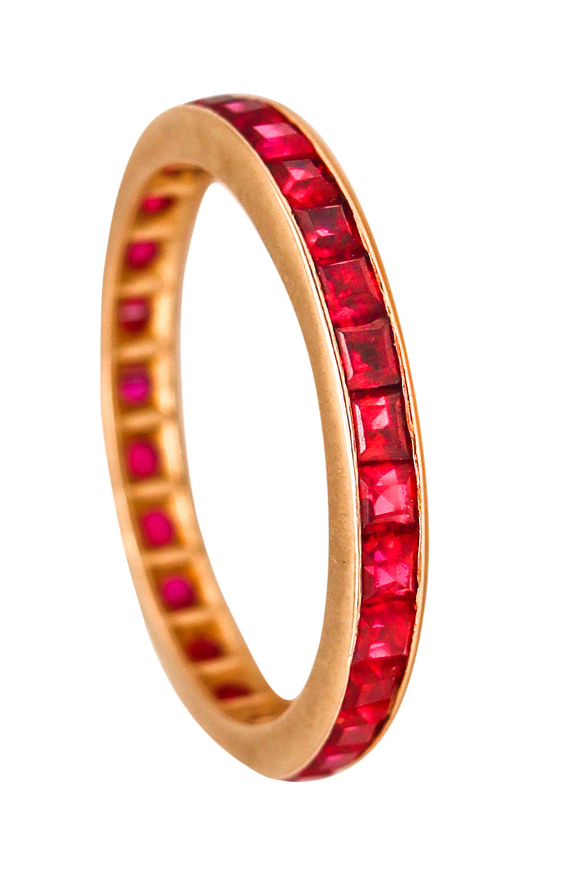 -Eternity Ring Band In 18Kt Yellow Gold With 1.80 Ctw In Red Rubies