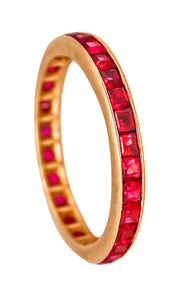 -Eternity Ring Band In 18Kt Yellow Gold With 1.80 Ctw In Red Rubies
