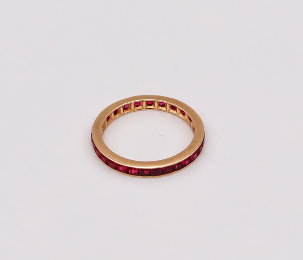 -Eternity Ring Band In 18Kt Yellow Gold With 1.80 Ctw In Red Rubies