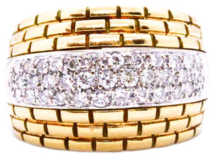 CARTIER PARIS 18 KT YELLOW GOLD DIAMONDS LADY MAILLON PANTHERE RING BAND