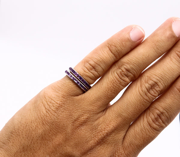 *Eternity band in .950 platinum with 1.80 cts in violet sapphires from Madagascar