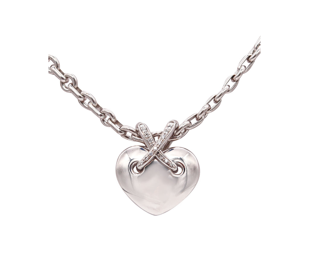 Chaumet Paris Large Liens Heart Necklace In 18Kt White Gold With VS Di –  Treasure Fine Jewelry