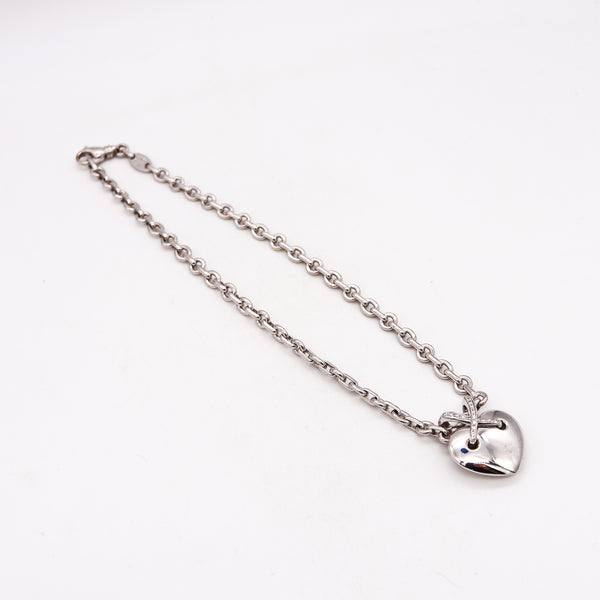 Chaumet Paris Large Liens Heart Necklace In 18Kt White Gold With VS Diamonds