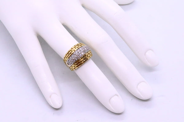 CARTIER PARIS 18 KT YELLOW GOLD DIAMONDS LADY MAILLON PANTHERE RING BAND