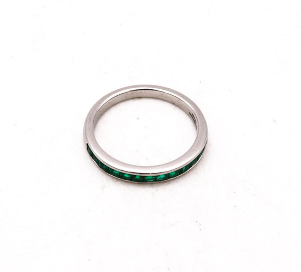 *Eternity Band in .950 platinum with Colombian vivid green emeralds