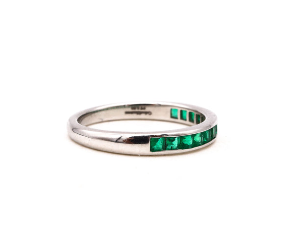 *Eternity Band in .950 platinum with Colombian vivid green emeralds