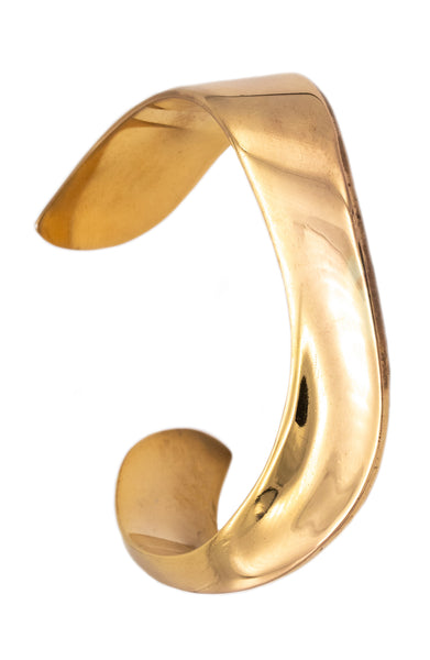 TIFFANY & CO. 1978 BY ELSA PERETTI GEOMETRIC CUFF BRACELET IN 18 KT GOLD VERMEIL