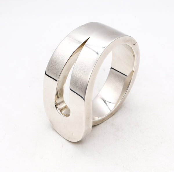 *Tiffany & Co. 1973 Don Berg rare geometric loop bracelet in solid .925 sterling silver